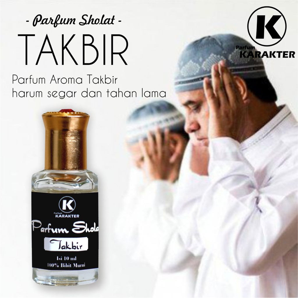 Parfum Sholat Aroma Takbir |  Komposisi Murni Bibit Parfum Non Alkohol | Kemasan 10ml | Bisa Cod | Terlaris