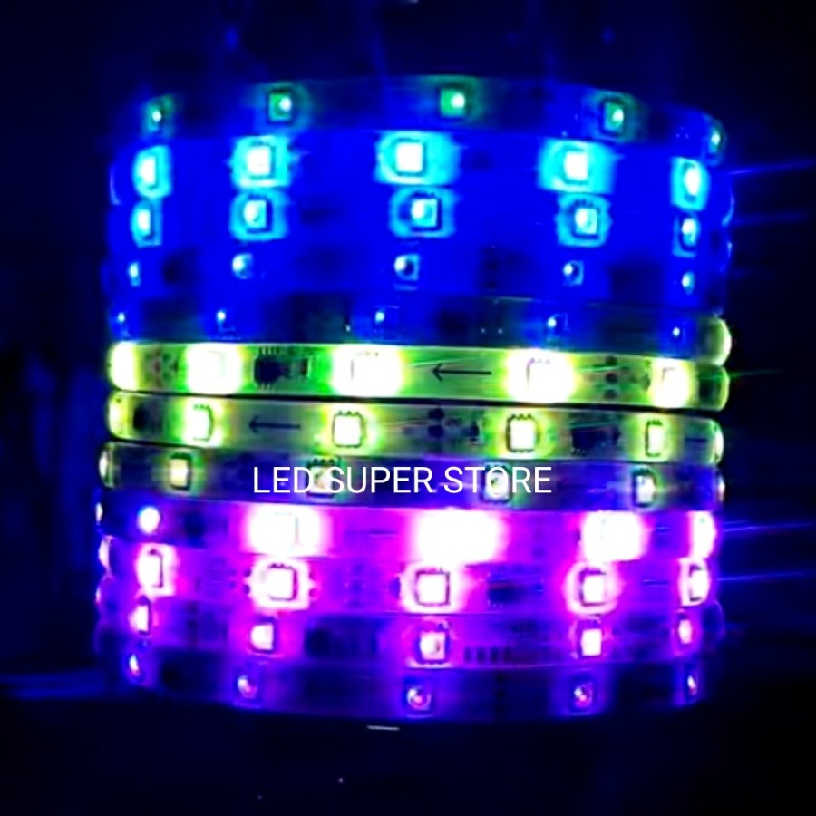 Flexible LED Strip Gerak 5050 warna RGB - 12 Volt atau 24 Volt 5 Meter 3L/ic 6L/ic