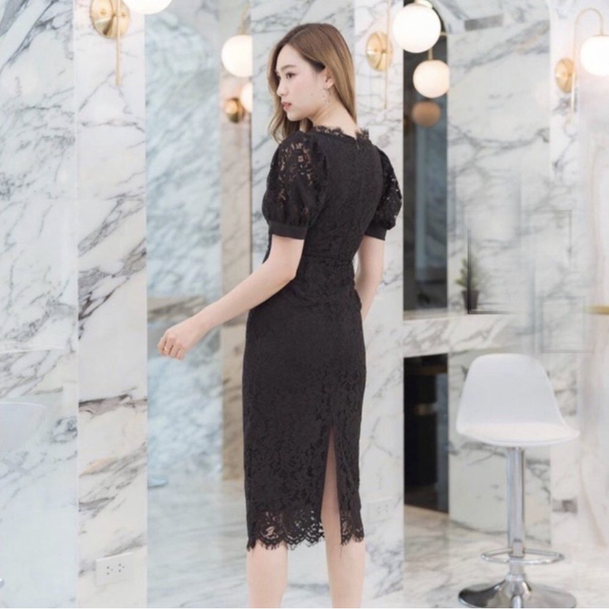 PARTY MIDI BRUKAT PREMIUM LACE IMPORT DRESS ALL SIZE KOREAN FASHION