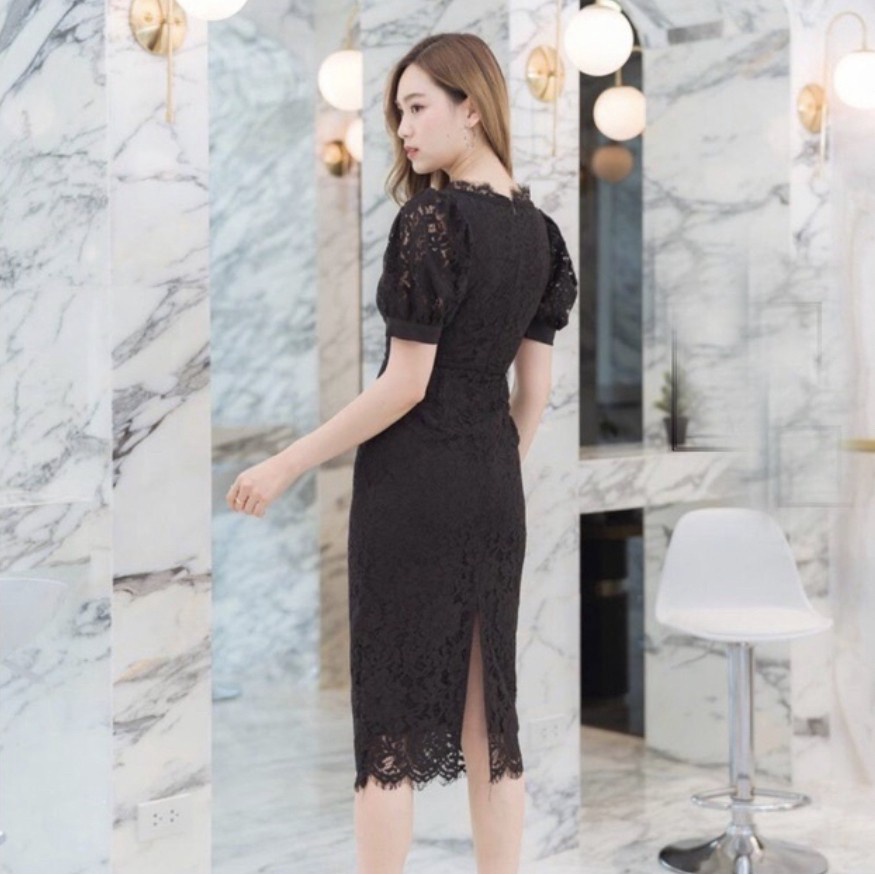 PARTY MIDI BRUKAT PREMIUM LACE IMPORT DRESS ALL SIZE KOREAN FASHION