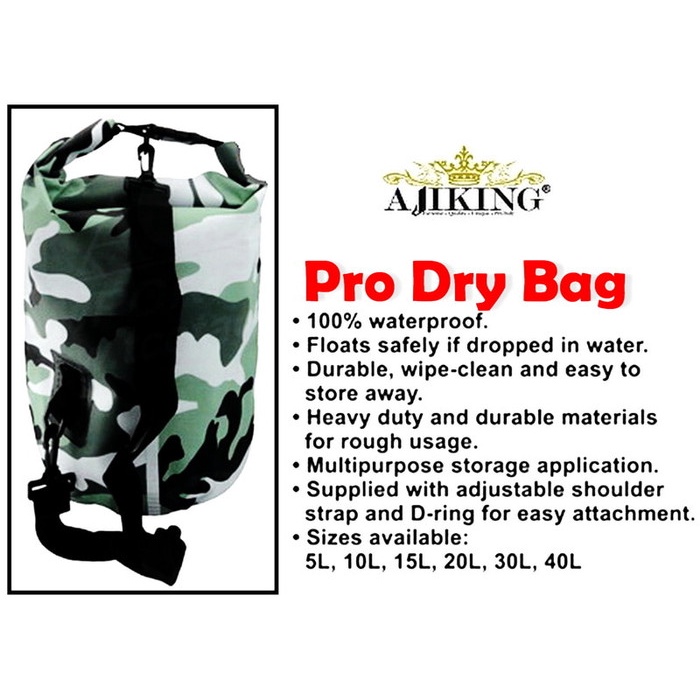 TAS AJIKING PRO DRY BAG (CAMO) 20L