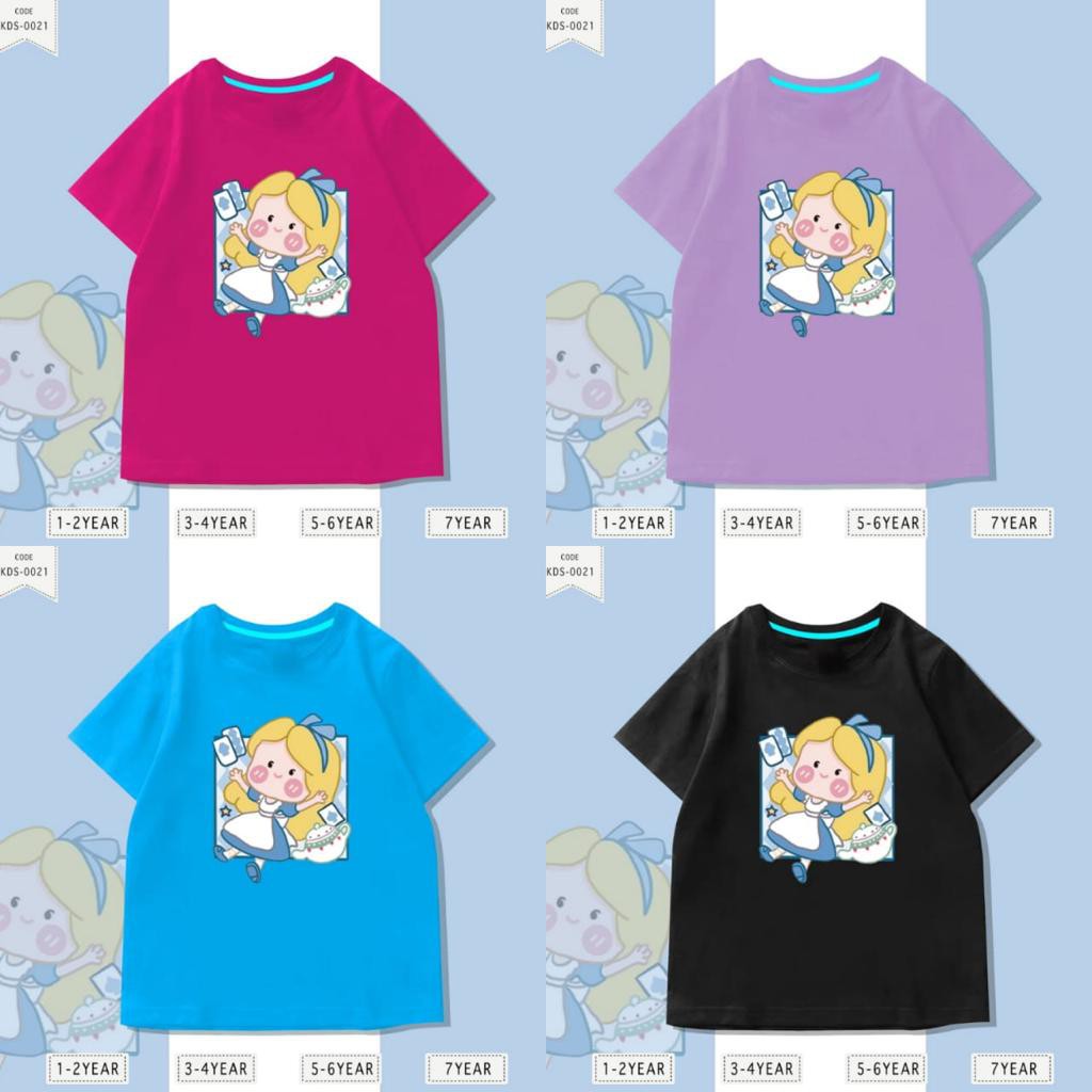 Baju Anak / Kaos Distro DTF Anak Perempuan / Alice / Unisex / Motif / Atasan Kids