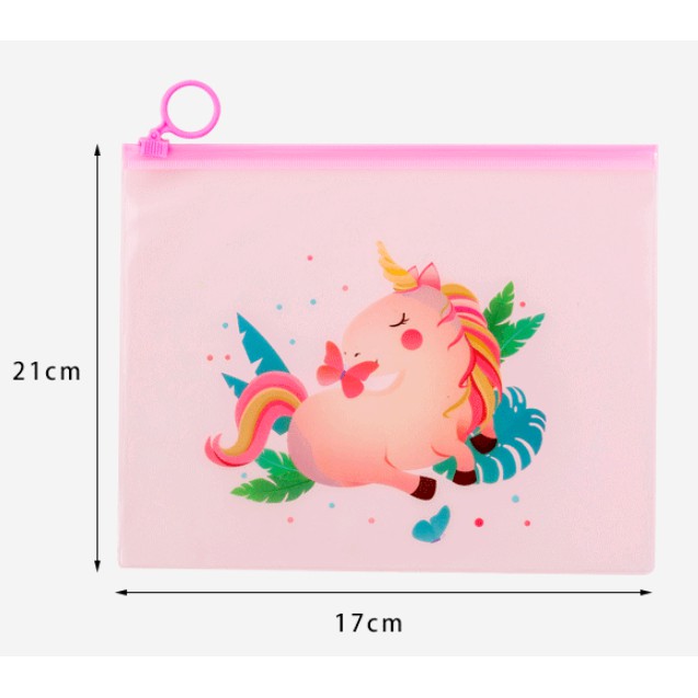 Wadah Serbaguna Zipper Bag UNICORN Lucu / Tempat Penyimpanan Multifungsi Motif Kuda UNICORN Imut