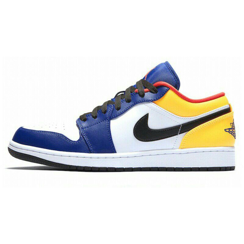 36 - 44 Sepatu  Air Jordan Aj 1 Low Deep Royal Blue Laser Orange Purple Yellow