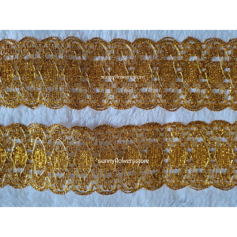 RENDA MOTIF GOLD 1123 LEBAR 6 CM ISI 17 YARD