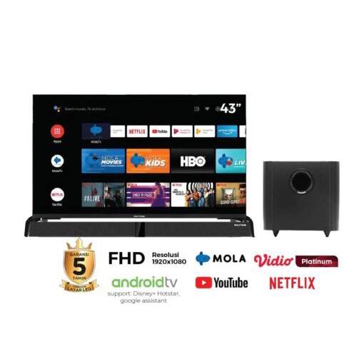 LED TV Polytron PLD 43BAG5959 /  PLD43BAG5959 Android Smart TV 43 Inch + Soundbar