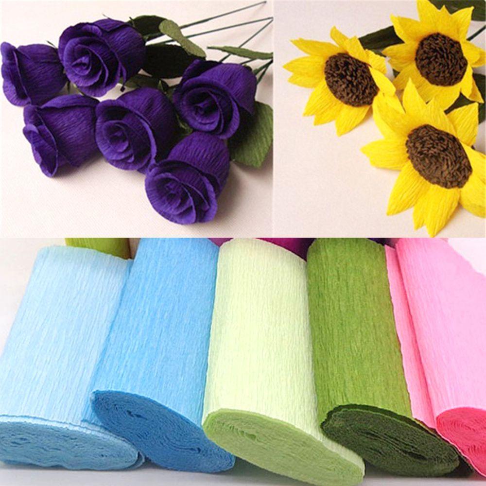 Suyo250 * 10cm Kertas Crepe DIY Craft Packing Hadiah Membuat Bunga Crinkled Roll