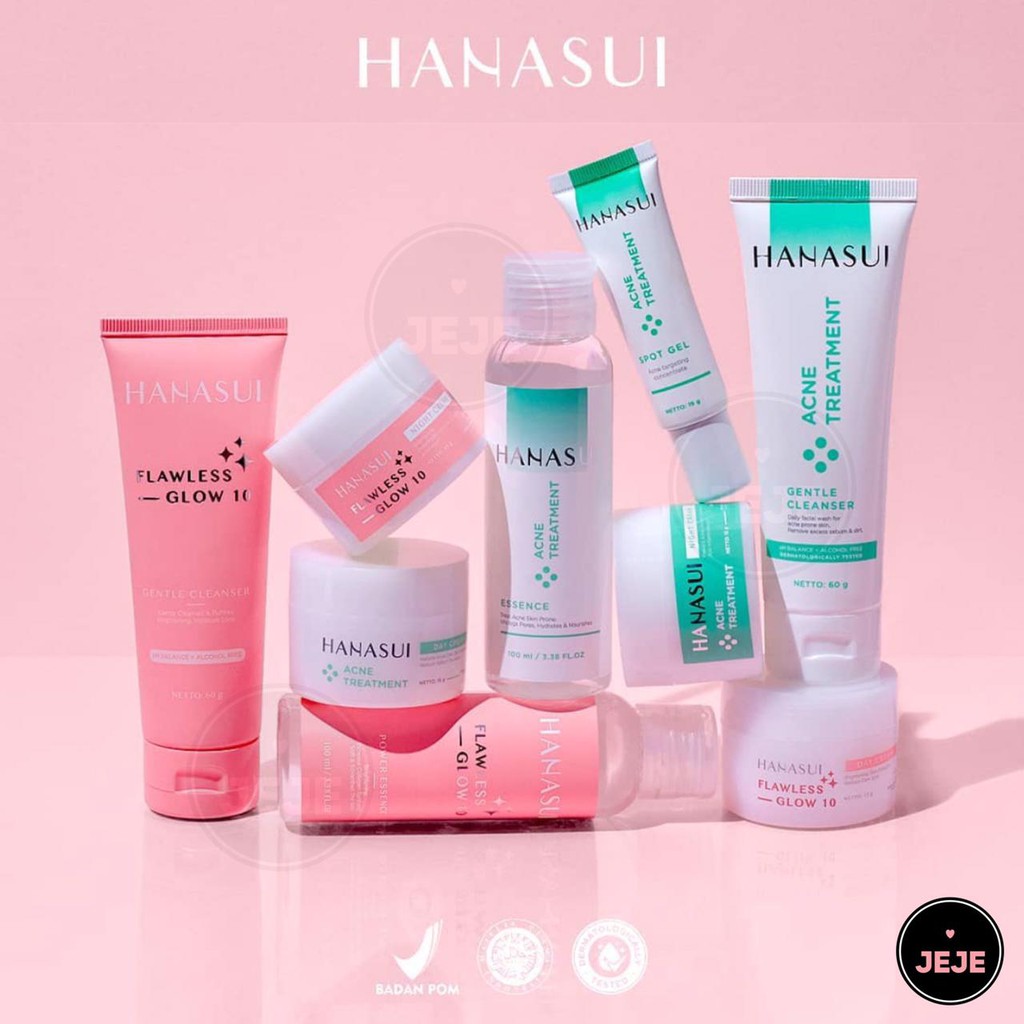 HANASUI Flawless Glow 10 | Acne Treatment | Cream Cleanser Spot Gel Essence Serum