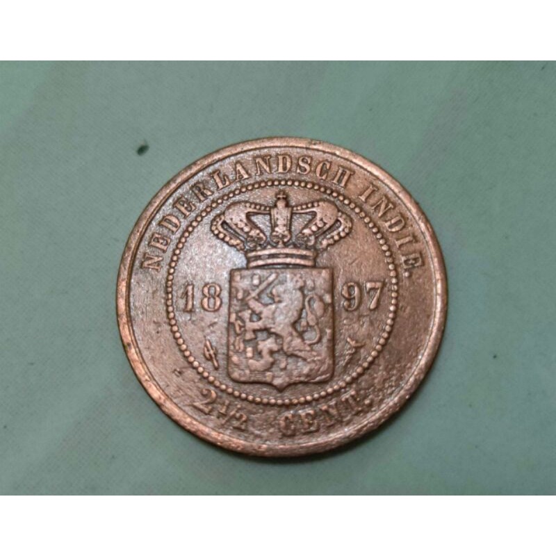 koin kuno koin benggol 2.5 cent nederlands indie tahun 1857 koleksi barang antik