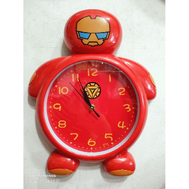 jam dinding iron man lucu 9904 TX