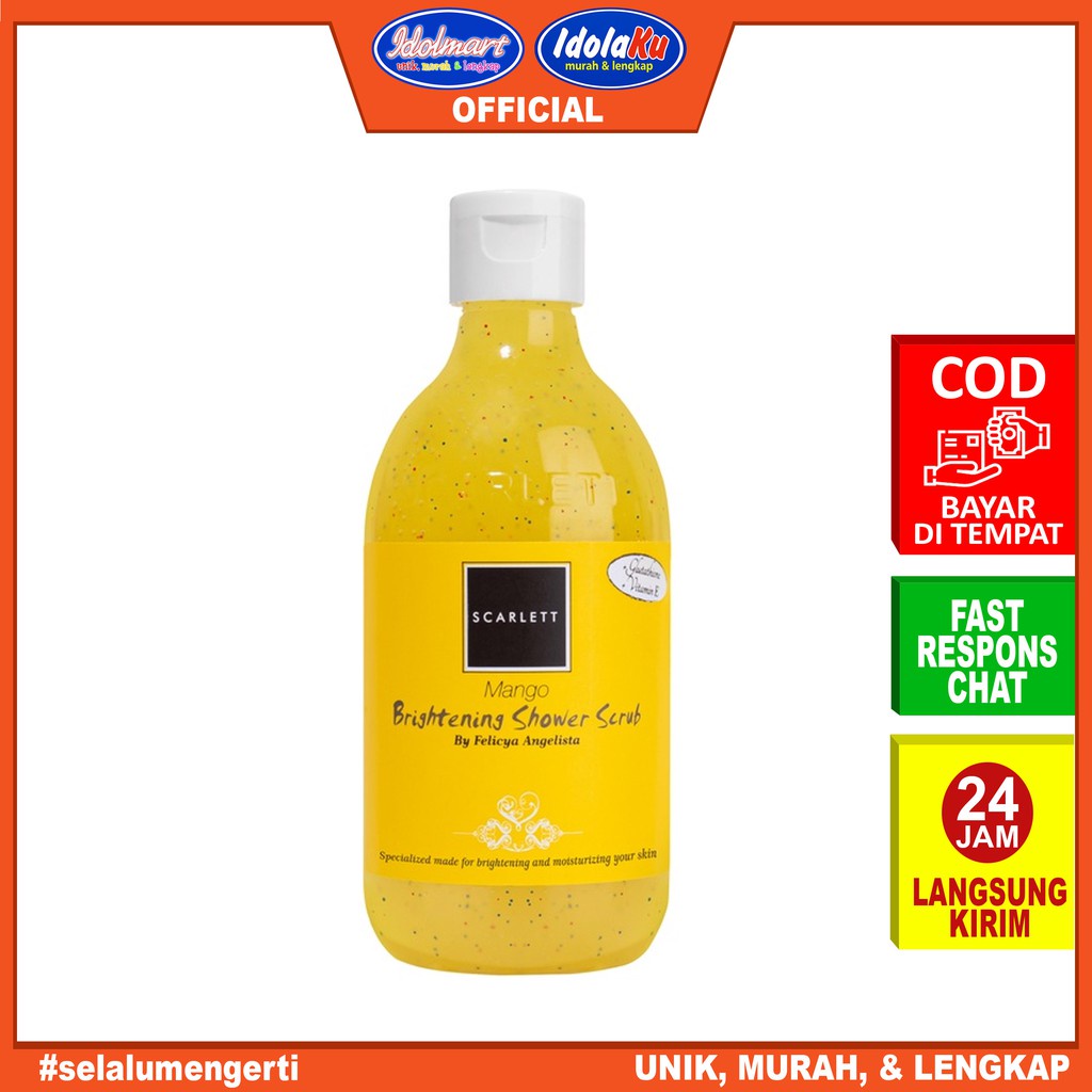 IDOLAKU Scarlett Whitening Shower Scrub Mango 300ml