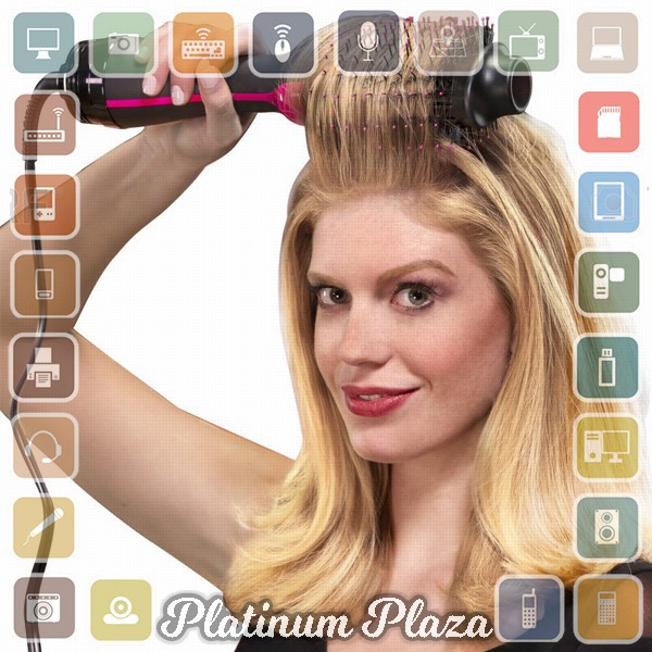 OLOEY Sisir Roller Hair Dryer Rambut 2 in 1 Volumizer Curler Comb - WB-336 - Pink`2GTC9S-