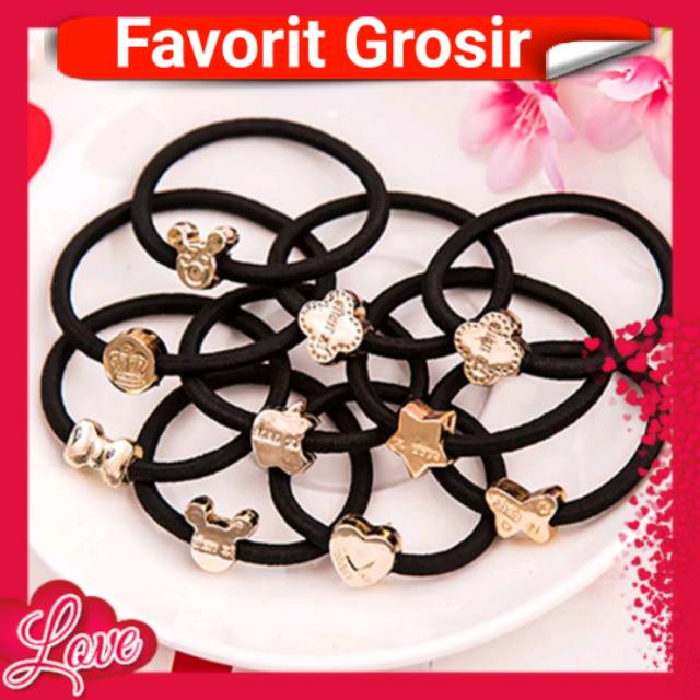 FAVORIT Grosir Gelang ikat rambut cantik impor karet hitam FAVORIT Grosir Gelang ikat rambut cantik impor karet hitam