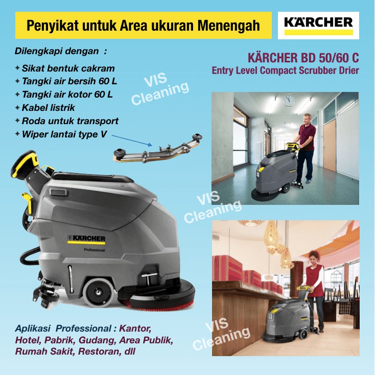 Mesin Penyikat Lantai (Scrubber Drier) Karcher BD 50/60