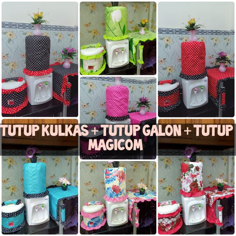 TUTUP KULKAS TUTUP GALON TUTUP MAGICOM 1 SET ANEKA MOTIF