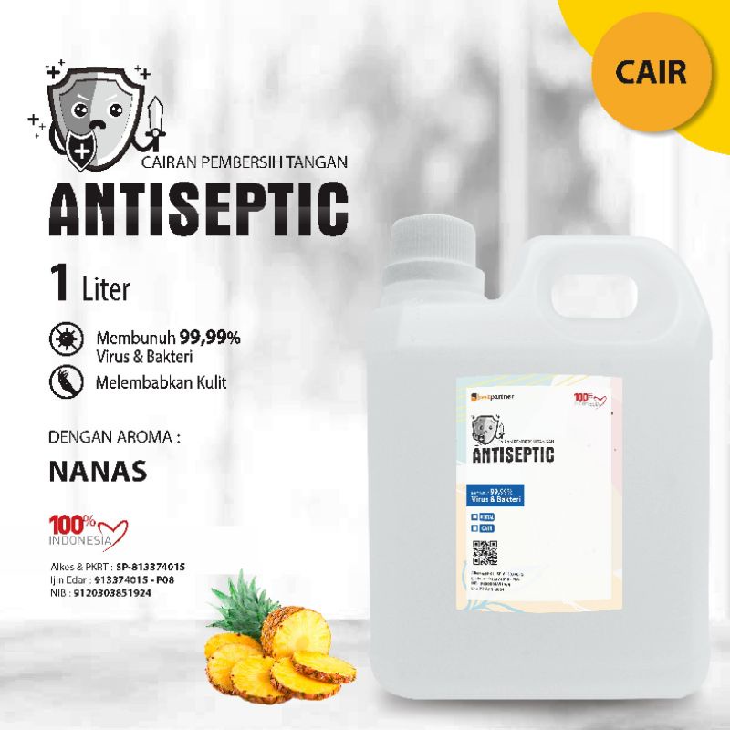 Handsanitizer cair putihan aneka aroma buah kemasan jurigen 1 liter