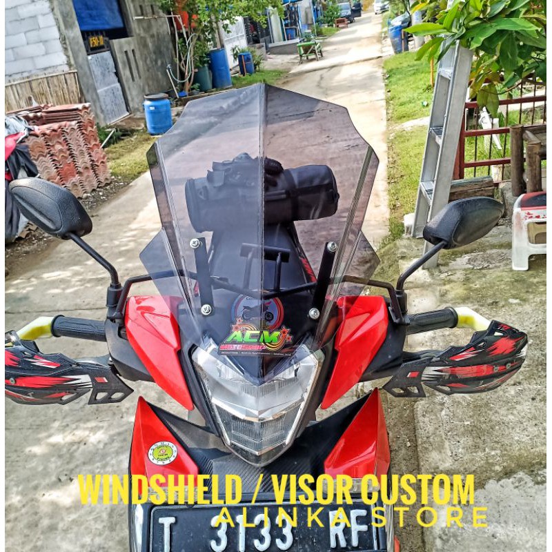 PAKET Breket+Visor 40cm Honda Supra GTR150 RS150 Visor Custom Visor GTR Visor Touring GTR