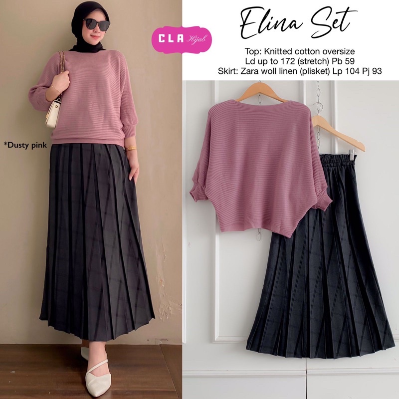 MATAYA SETELAN & ELINA SETELAN ( ATASAN + ROK ) / READY BEST SELLER-Pink