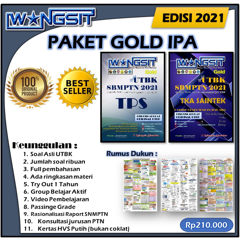 Gold Ipa Paket Buku Wangsit Utbk Sbmptn 2021 2 Buku 3 Rumus Sakti Shopee Indonesia