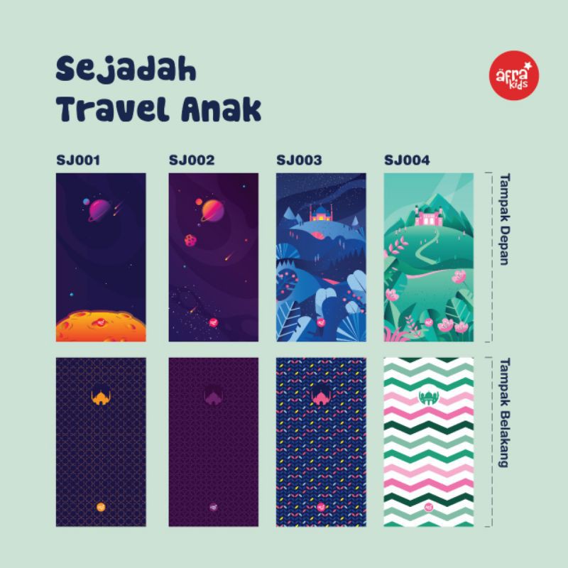 Sejadah anak Travel ringan Afrakids 2 motif