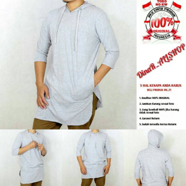  BAJU  MUSLIM KURTA  HOODIE CASUAL  TRENDY BAHAN KAOS PREMIUM  