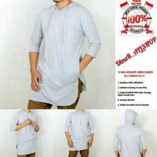  BAJU  MUSLIM KURTA HOODIE CASUAL TRENDY BAHAN KAOS  PREMIUM 