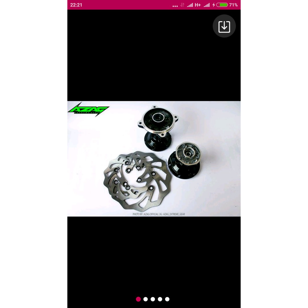 Tromol Depan. Belakang + Cakram Klx Hitam Hole 36