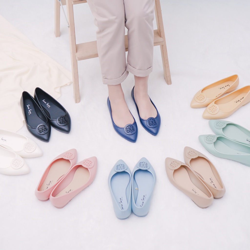 Sara sara GUCCI Sepatu Jelly Wanita Casual Flatshoes ballerina sepatu kerja lancip terbaru