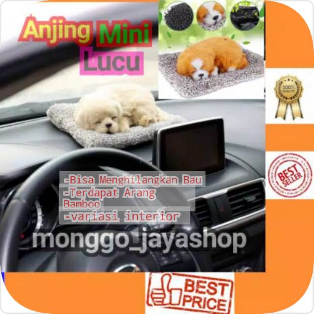 Aksesoris Interior Mobil Anjing Mini Arang Bambu Aksesoris Interior Mobil Anjing Mini Arang Bambu