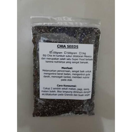 

A4709Zr Organic Black Chia Seed 100 Gram Mexico Murah Berkualitas Chia Seeds S0As