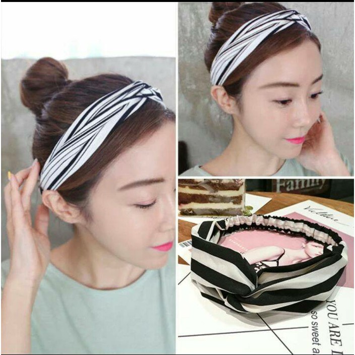 TJM VZ168 Premium Bandana Simpul Twist Elastis Ala Korea Untuk Wanita / Bando Motif PART 2