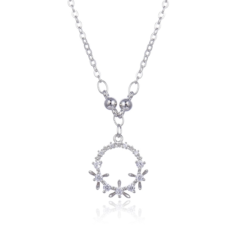 Hyl Jewelry Kalung Titaniun Wanita Permata Perhiasan aksesoris perak Lapis Alloy Emas Muda Love Karat Silver Asli Panjang Muda Dan Anti Luntur-48