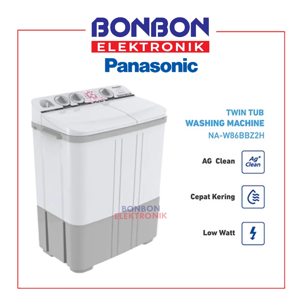 Panasonic Mesin Cuci 2 Tabung 8.5KG NA-W86BBZ / NAW 86 BBZ / NA-W86BBZ1