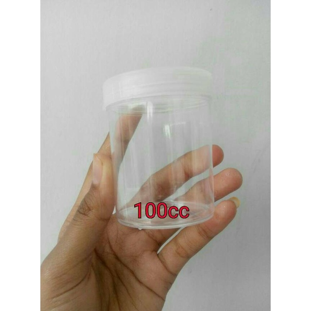 Cup Slime 100 cc Botol Tempat Toples Plastik Pot Cream Slime Urin Urine Kapsul 100ml