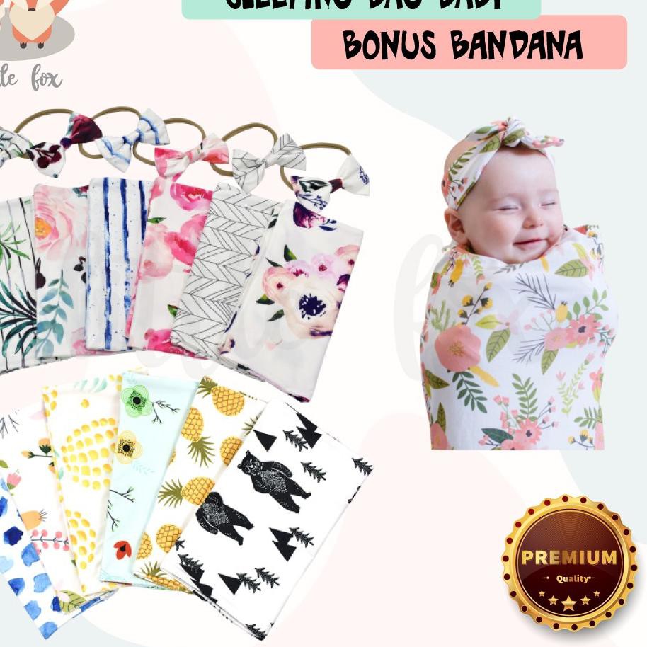 Terbaru Set Selimut Bedong Instan Pita Baby Bandana Blanket Sleeping Bag Kantong Tidur Bayi Shopee Indonesia