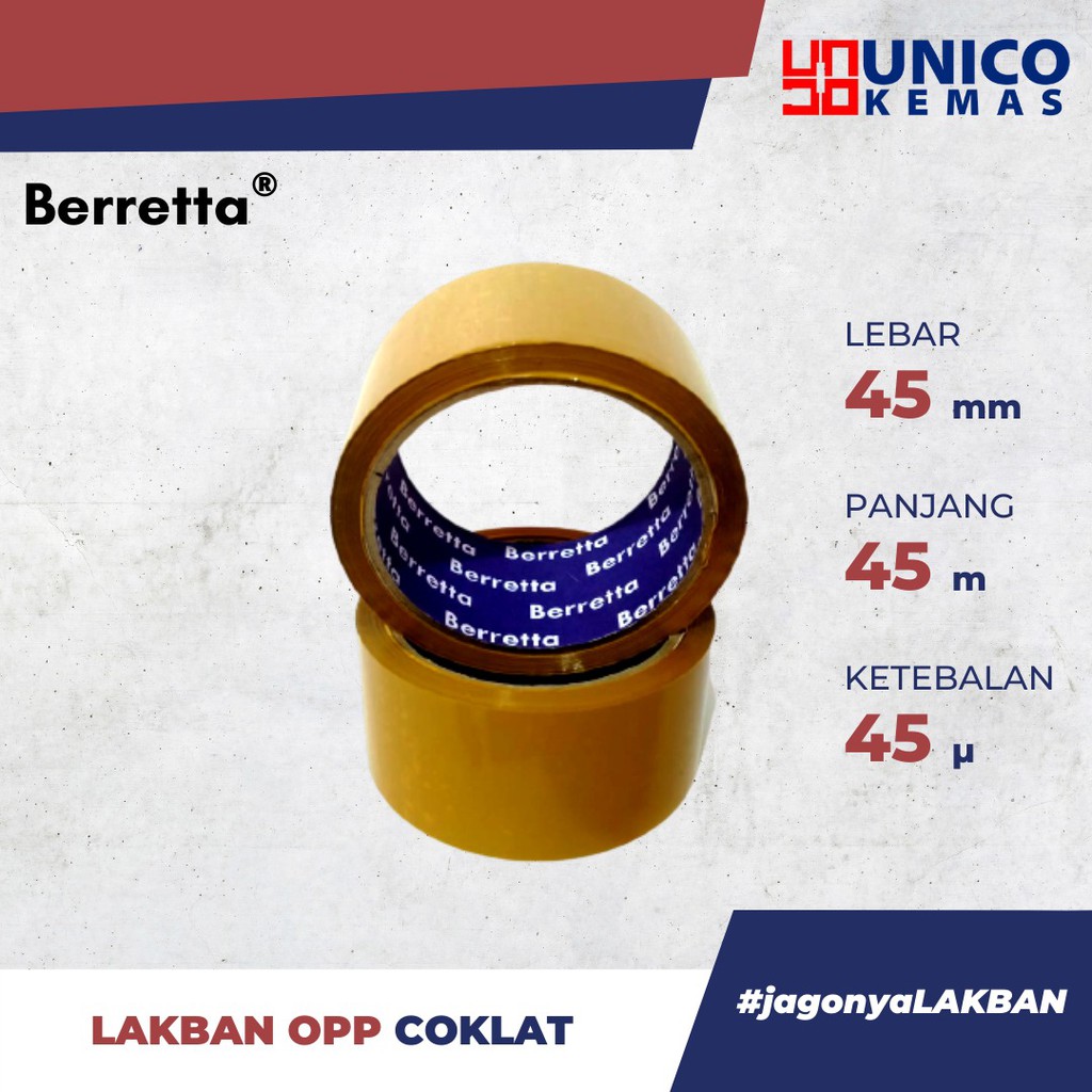 

[72 PCS] LAKBAN BERRETTA COKLAT MURAH 2 INCH X 50 YARD (45 MM X 45 M)