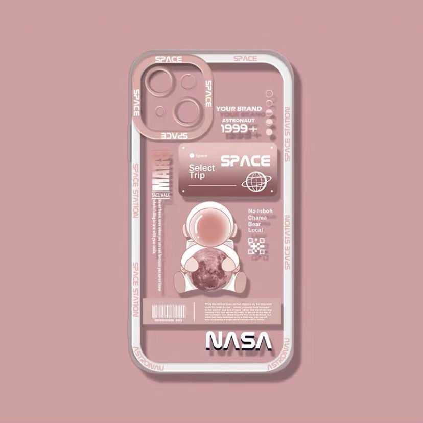 Soft Case TPU Transparan Motif Astronot Untuk Iphone 13 Pro Max / 12 / 11 / XS / XR / X / 8 / 7 / 6 Plus Mini SE 2020