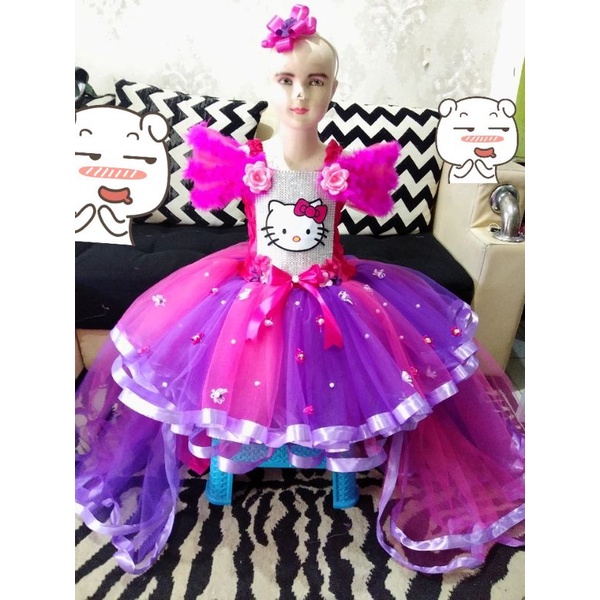 gaun anak tutu mewah ekor