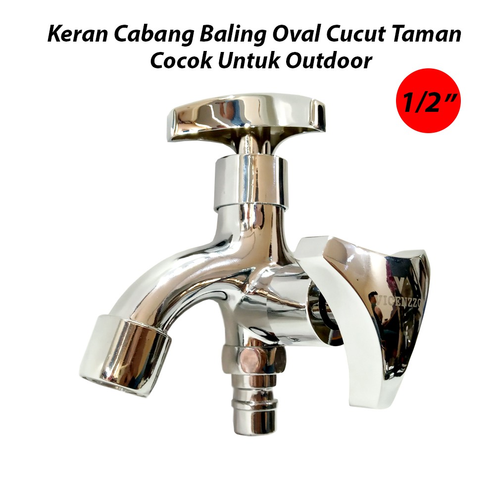 Kran cabang kamar mandi wastafel mesin cuci double dua shower 1/2 inch Kran Cabang 2 Keran Shower