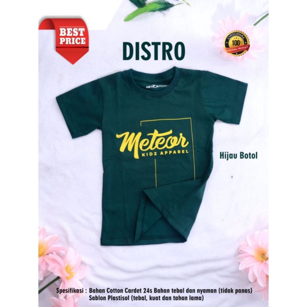 kaos anak distro 2-10 tahun hijau botol