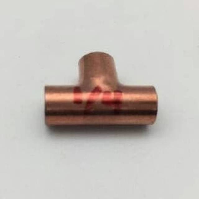 Pipa Tee 1/4" Tembaga. Pipa T ukuran 1/4 Inch.