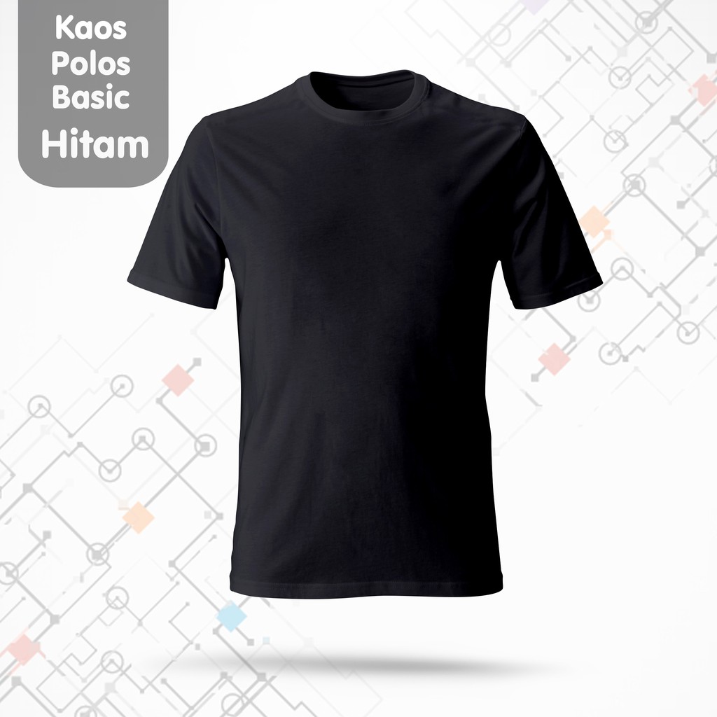 Kaos Polos Basic Hitam O Neck High Quality Cotton