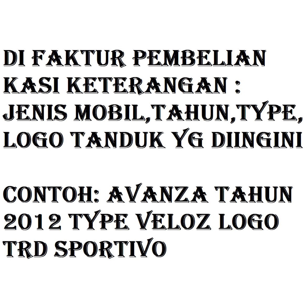 CE THAN- TG- Tanduk Bemper Depan All New Rush Tanduk Bemper Depan MOBIL All New RushTanduk