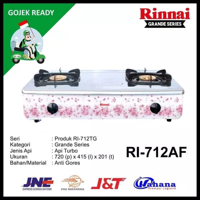 RINNAI Kompor Gas 2 tungku Tornado RI 712AF / 712 AF