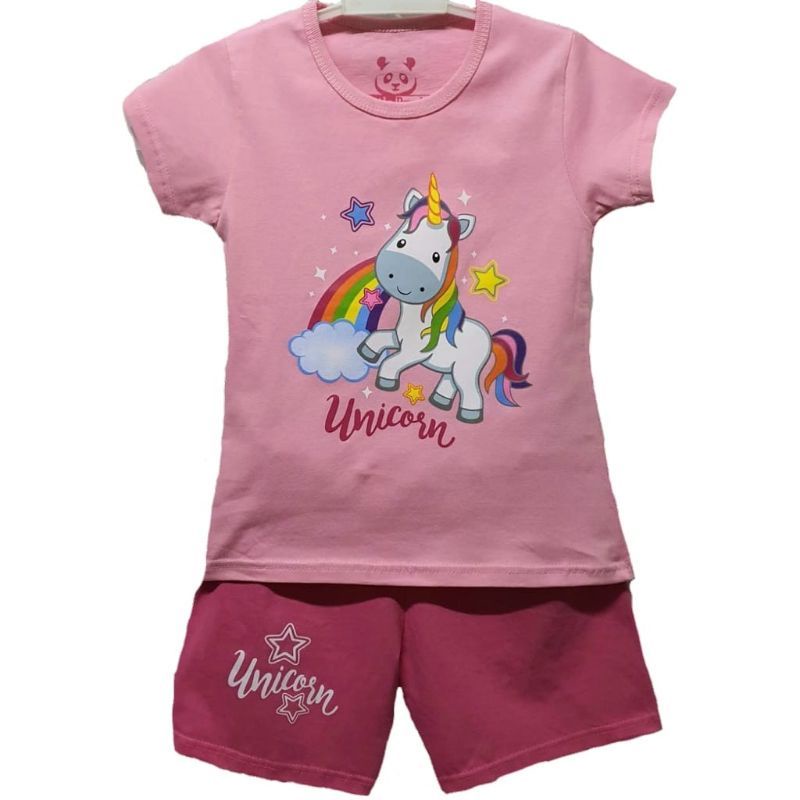 Setelan Anak Cewek Karakter 1-12thn-Unicorn Pelangi New