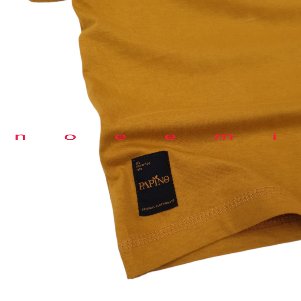 Papino Baju Kaos Anak Laki Laki 1-12 Tahun Pakaian Distro Oblong Polos Kuning