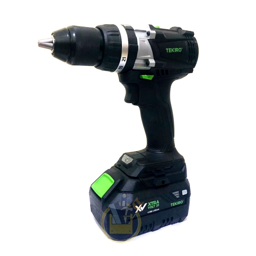 TEKIRO Mesin Bor Cordless Impact XV 13 MM 20 volt 20v / Cordless Hammer Drill 13mm 20V /Mesin Bor Pukul Tanpa Kabel 13 mm HEAVY DUTY Lithium Ion