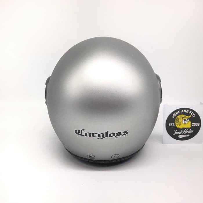 Helm Cargloss YR Silver Met SG (Half Face/Helm Retro/Classic/Klasik/Carglos)