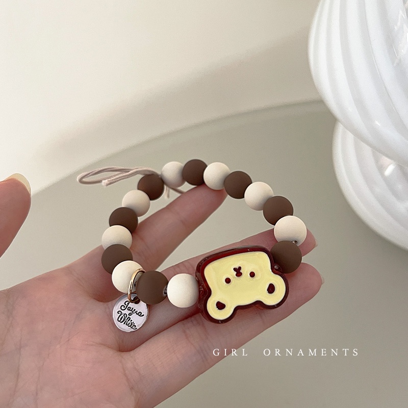 2022 Ikat Rambut Tali Elastis Hias Manik + Beruang Gaya Korea