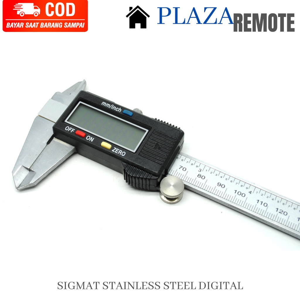 SIGMAT DIGITAL JANGKA SORONG BESI STAINLESS STEEL 150 MM MICROMETER PENGGARIS PLUS BATERAI PREMIUM BOX